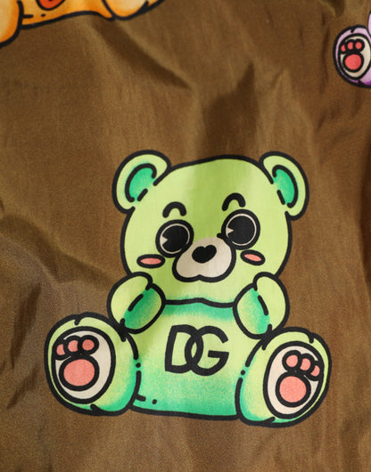 Brown Multicolor Teddy Bear Men Shorts Swimwear
