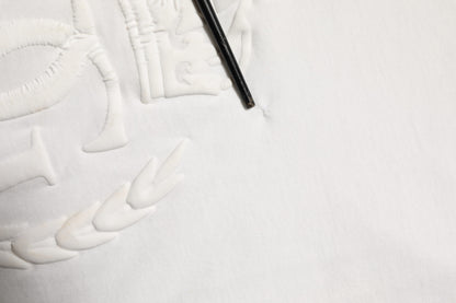 White Cotton DG Crown Embossed Men T-shirt