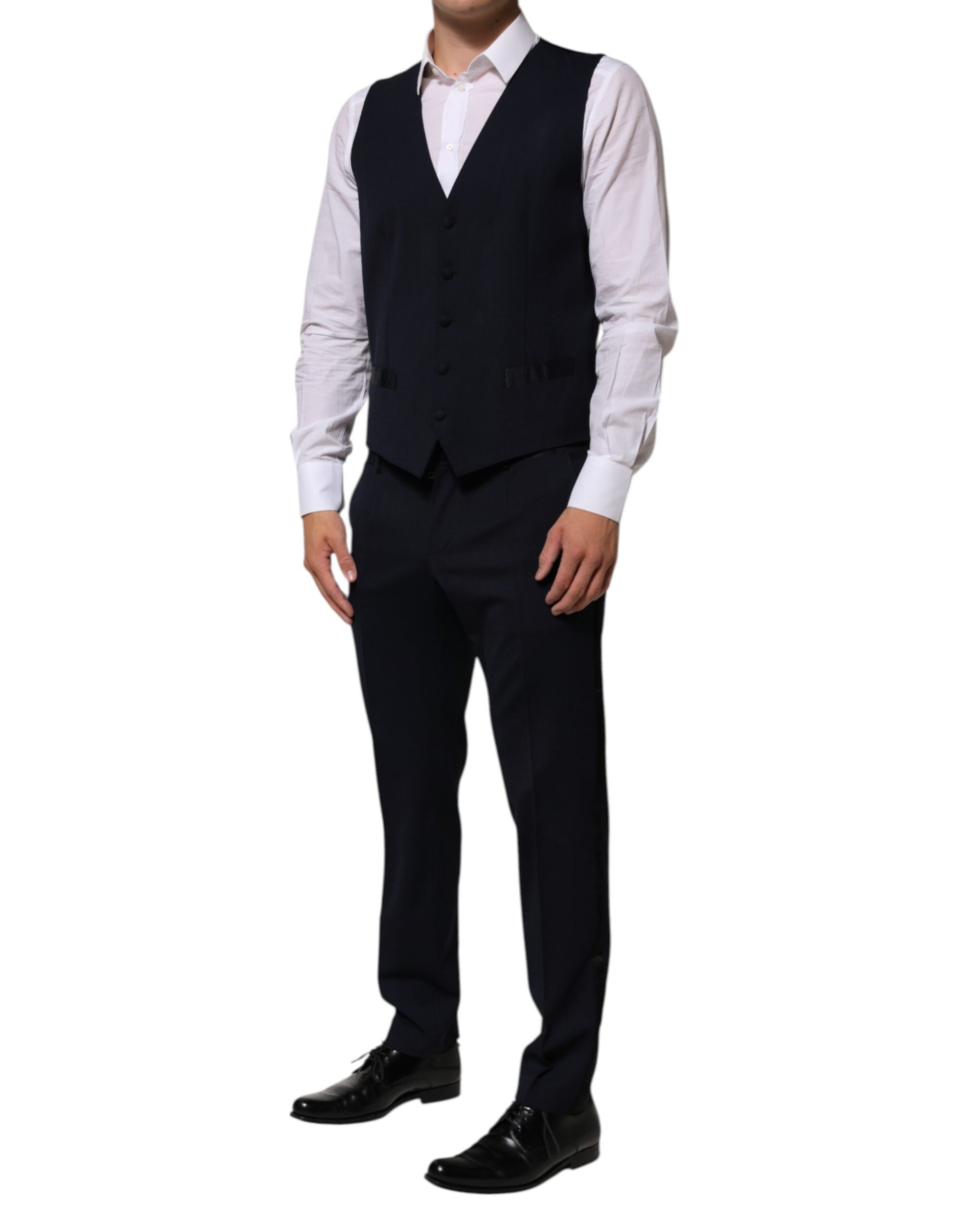 Black Wool 3 Piece Slim Fit Formal Men Suit