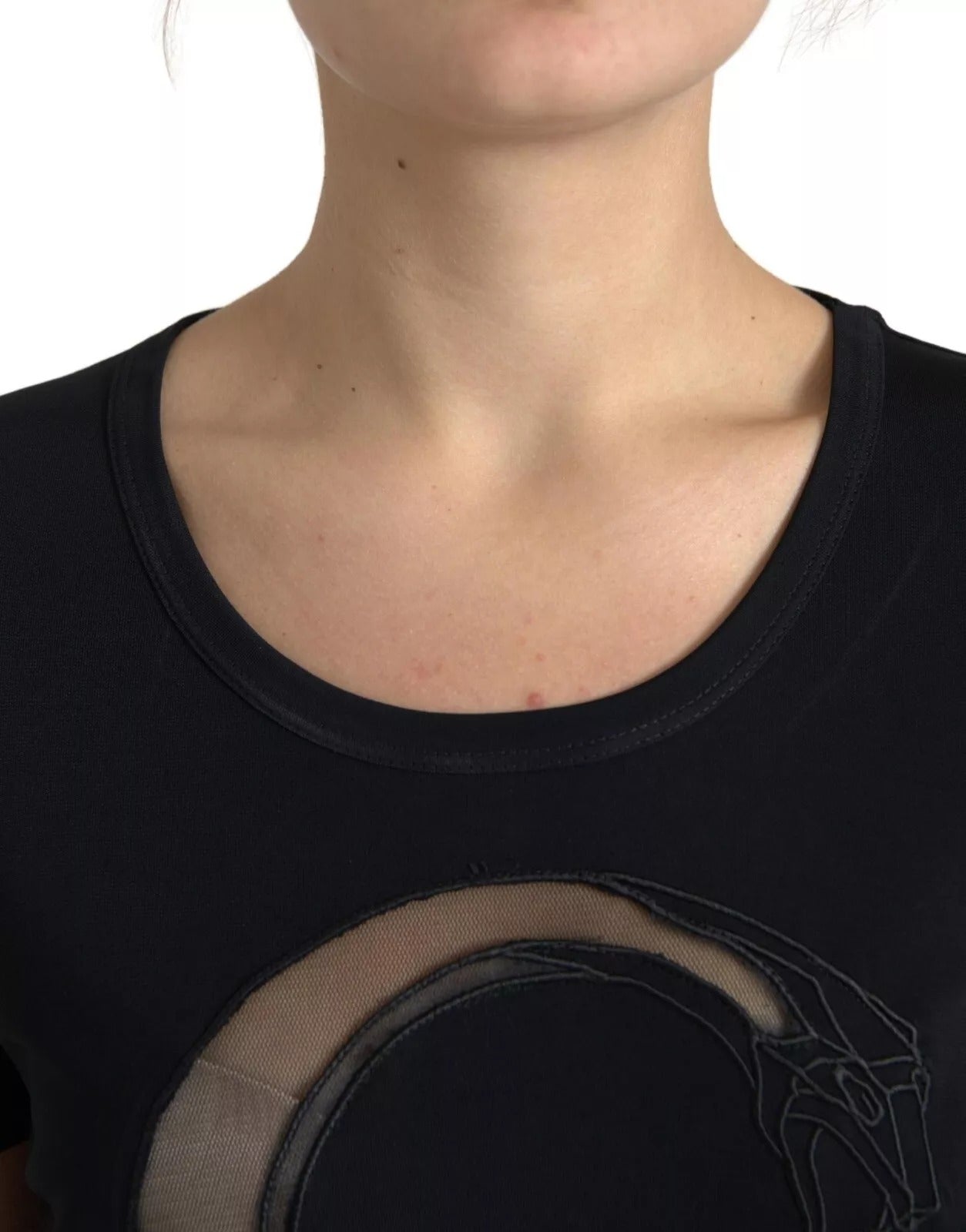 Black Viscose Round Neck CLASS T-shirt