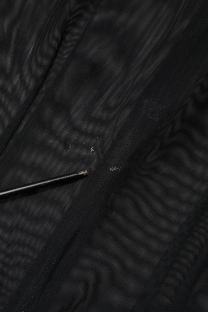 Black Sheer Mesh Long Sleeve Jumpsuit Bodysuit Dress