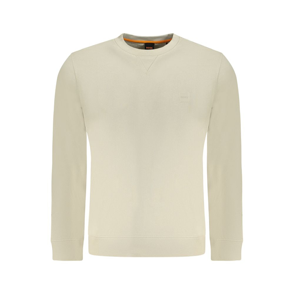Beige Cotton Men Sweater