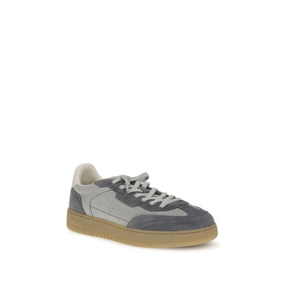 Gray Leather Low Top Sneakers