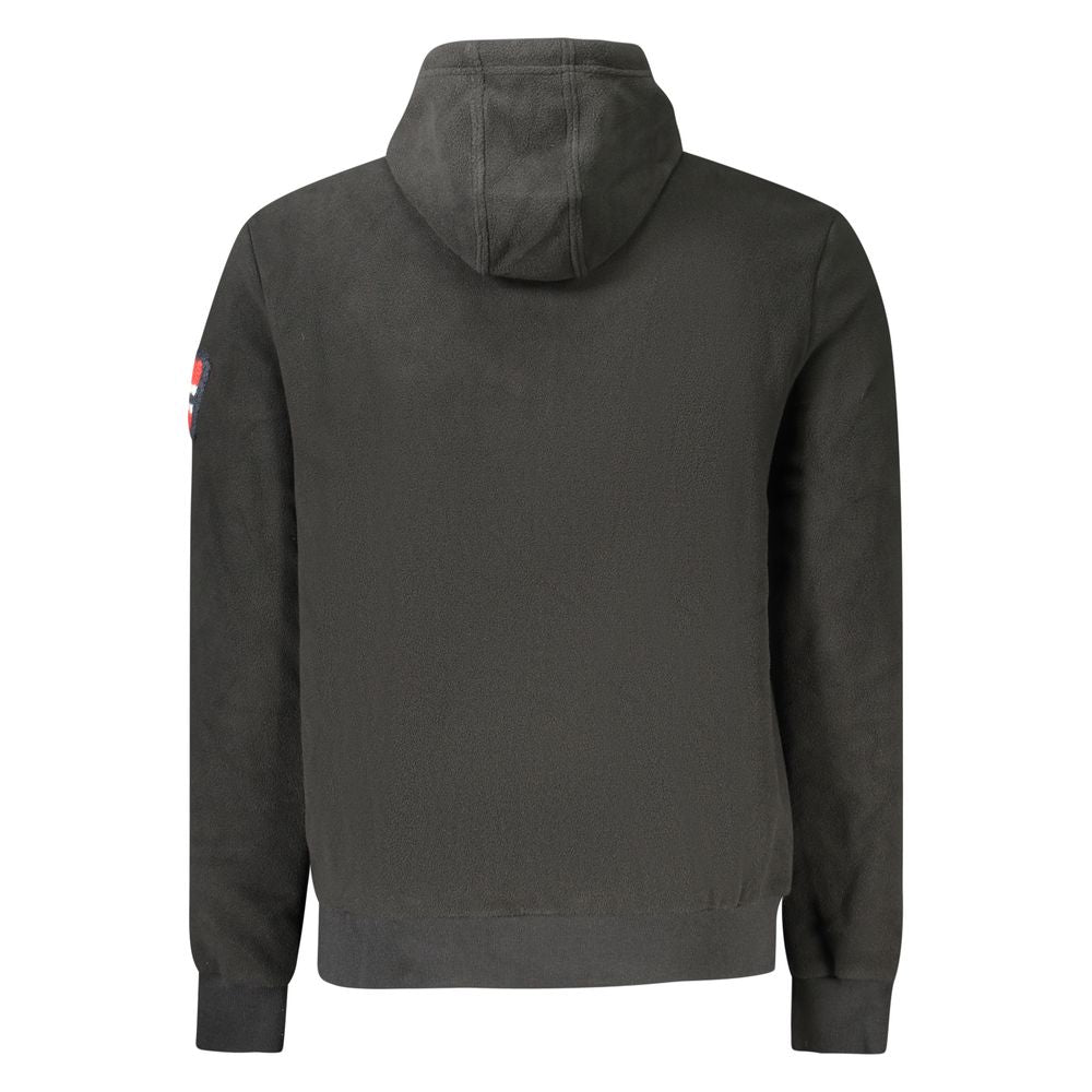 Black Polyester Men Sweatshirt