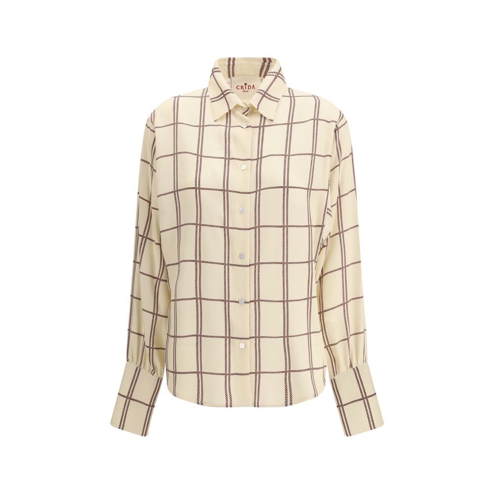 Cream Silk Pattern Shirt