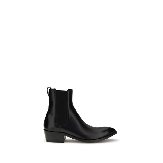 Black Calf Leather Bos Taurus Chelsea Boots
