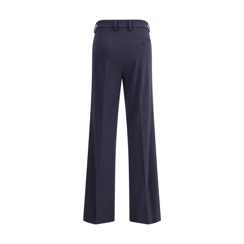 Blue Viscose Flared Pants