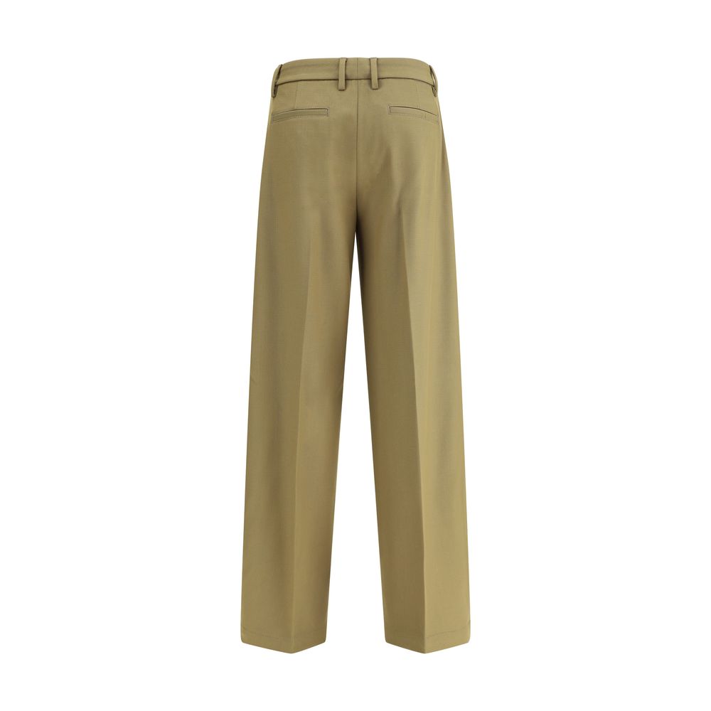 Green Polyester Dress Pants