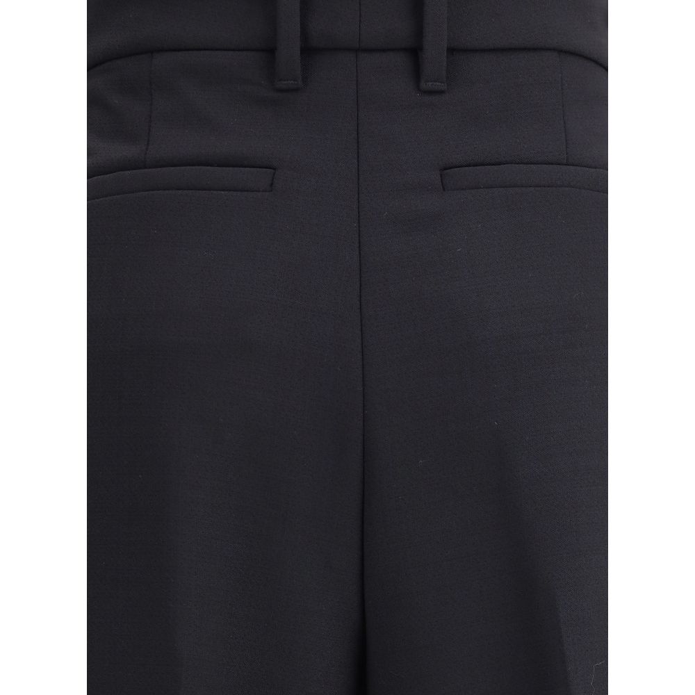 Black Wool Casual Pants