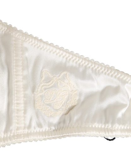White Silk Satin Balconnet Lingerie Bra Underwear