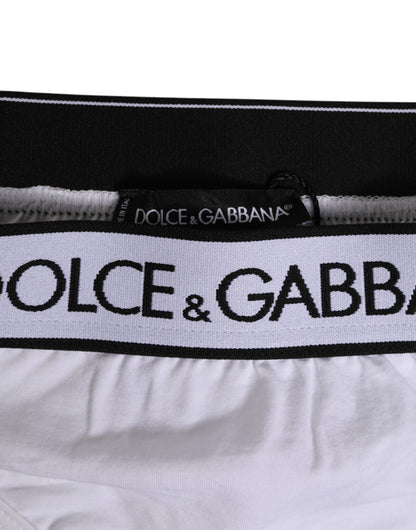 White Logo Waistband Modal Cotton Thong  Underwear