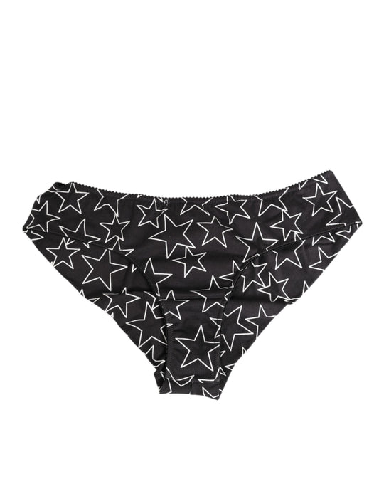 Black White Star Print Cotton Slip Panty Underwear
