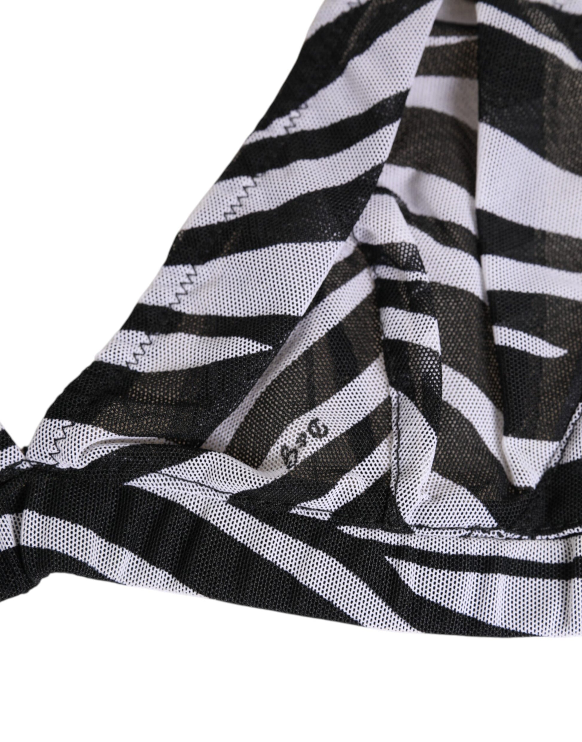 Black White Zebra Print Sheer Mesh Bralette Underwear