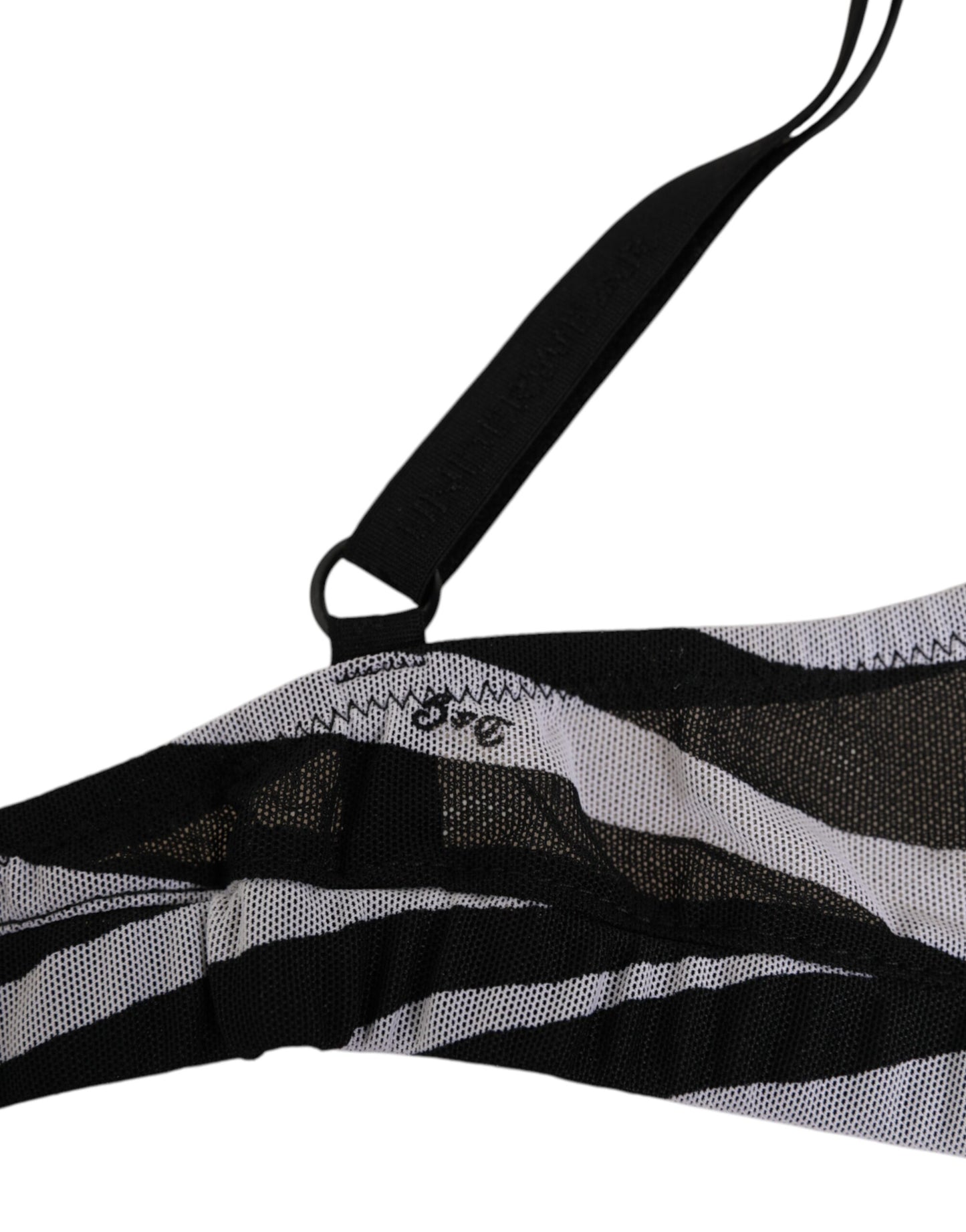 Black White Zebra Print Sheer Mesh Bralette Underwear