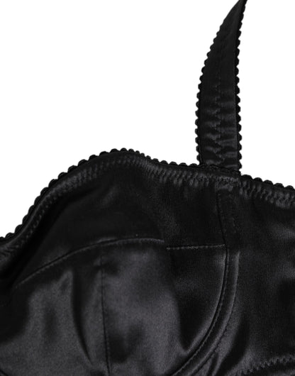 Black Satin Underwire Bra Lingerie IT2 Underwear