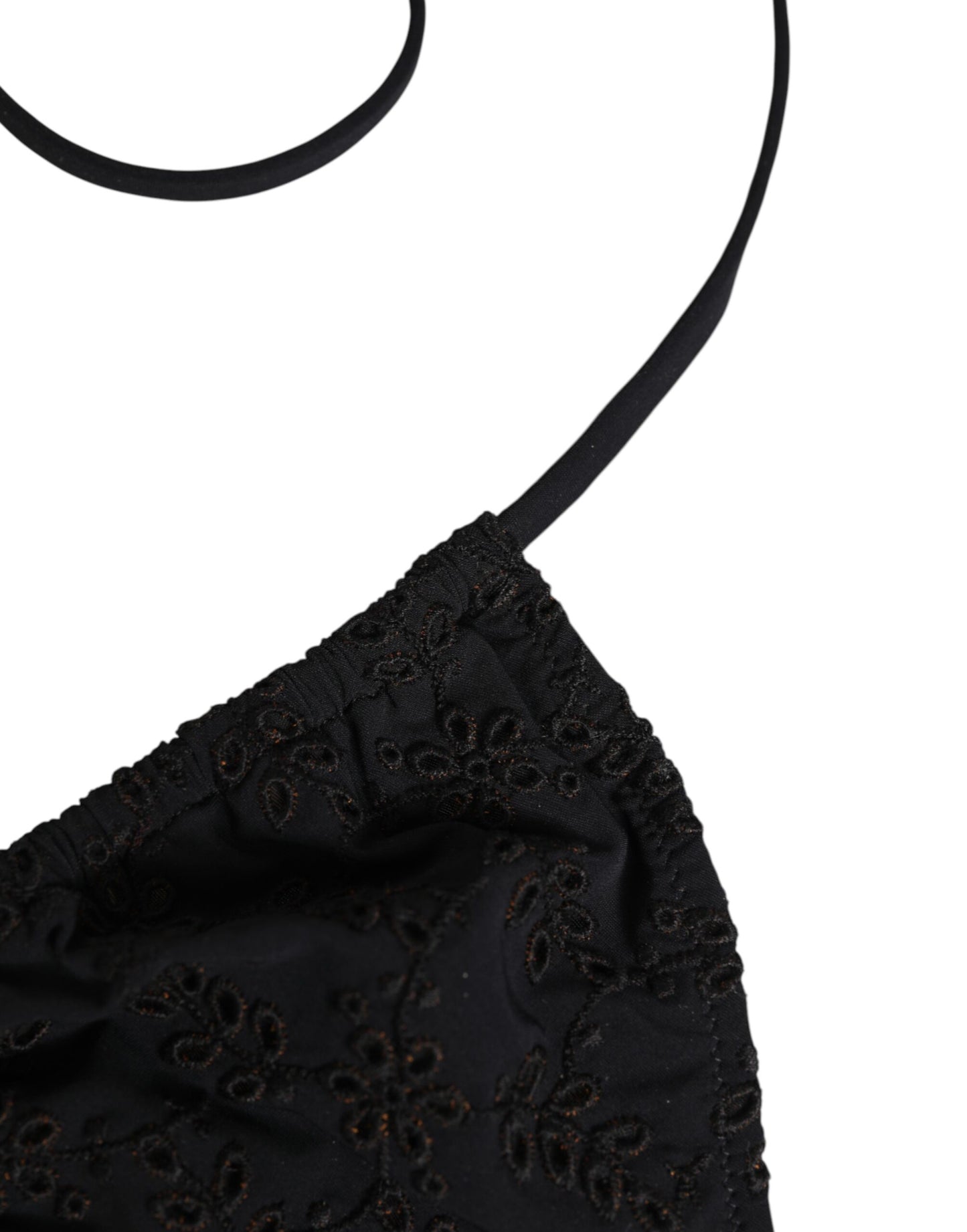 Black Embroidered Triangle Swimwear Underwear