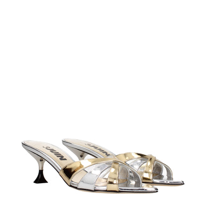 Gray Leather Stiletto Heels Sandals