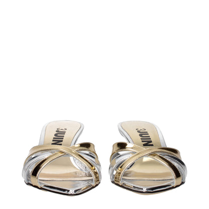 Gray Leather Stiletto Heels Sandals