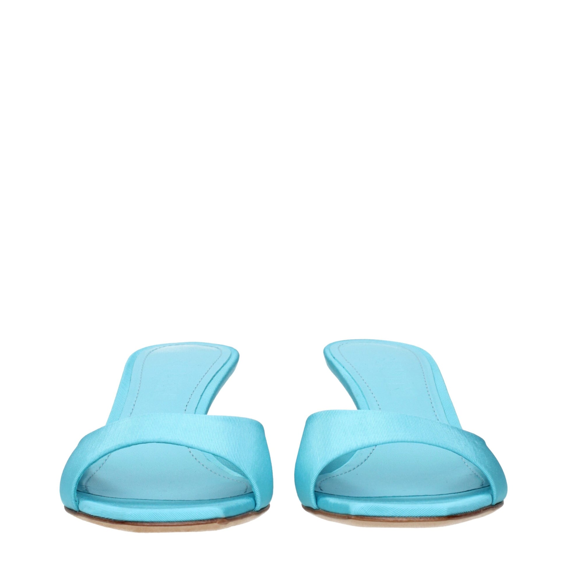 Blue Fabric Stiletto Heels Sandals
