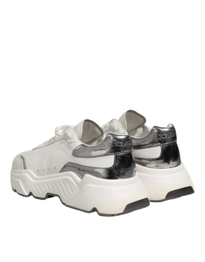 White Silver DAYMASTER Leather Men Sneakers Shoes