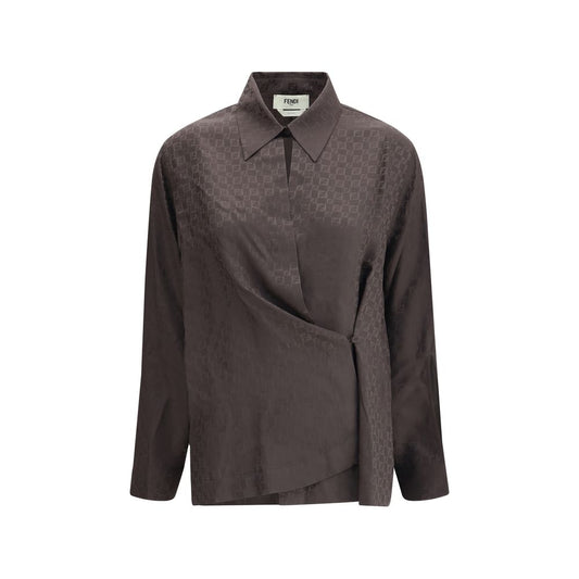 Brown Silk Dress Shirt