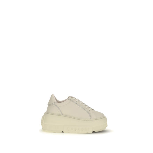 White Rubber Platform Sneakers