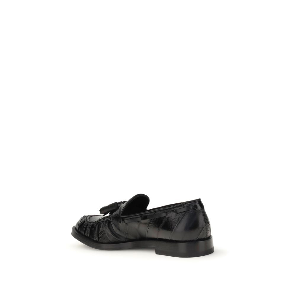 Black Rubber Slip-On Loafers