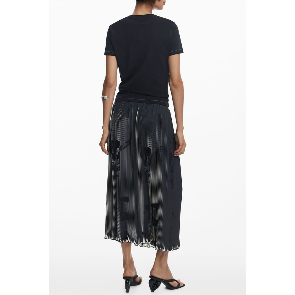Black Cotton Women T-Shirt