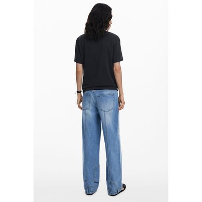 Black Cotton Women T-Shirt