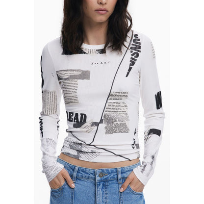 White Elastane Women Top