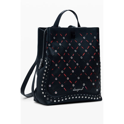Black Polyethylene Women Backpack