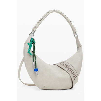 Beige Polyethylene Women Handbag