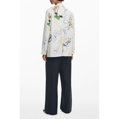 White Polyester Women Jacket