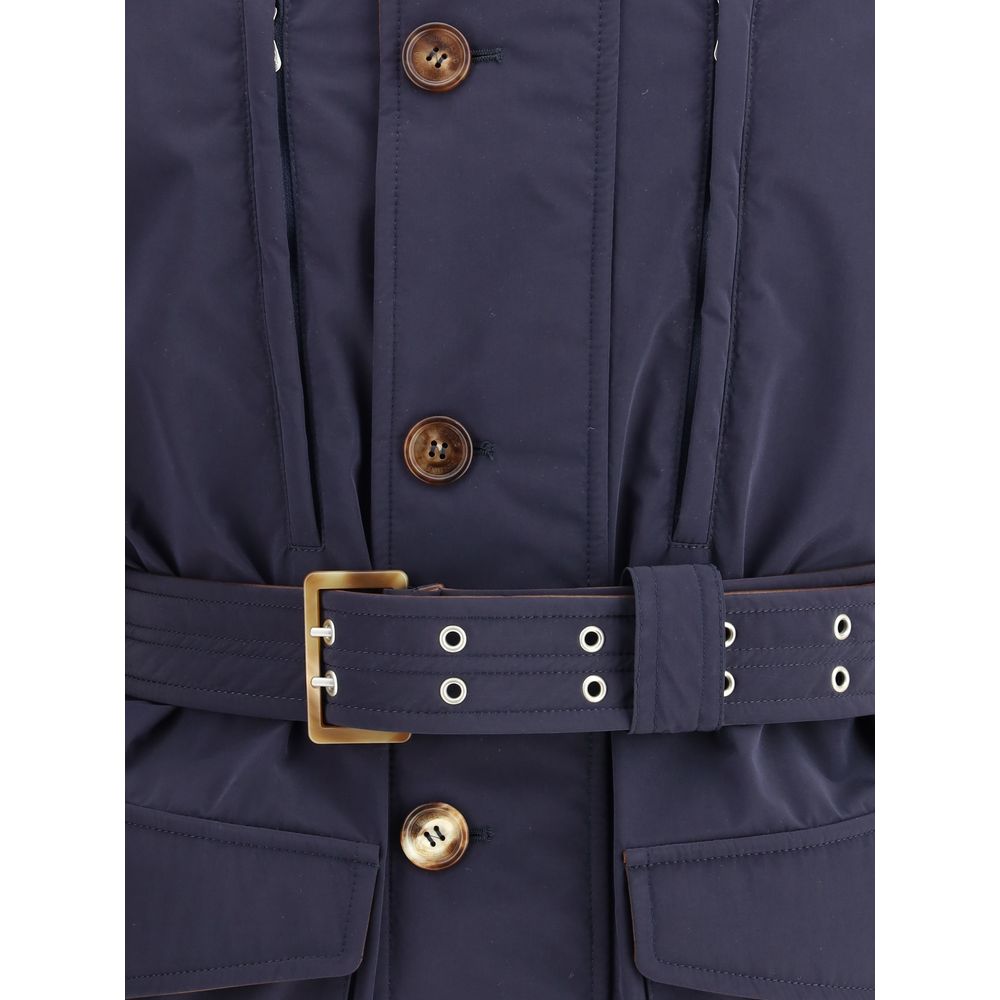 Blue Polyester Coat