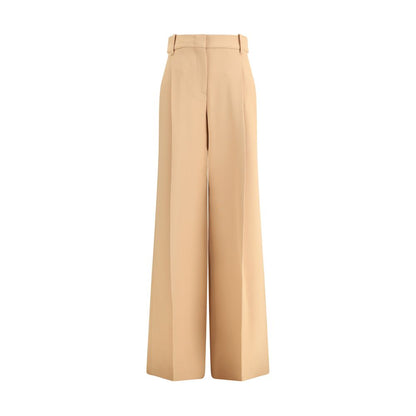 Beige Viscose Casual Pants