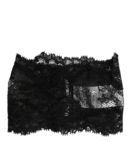 Black Lace Bandeau Bustier Top Sheer Stretch Underwear