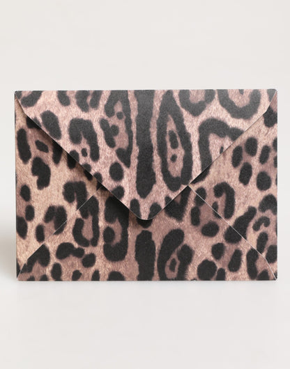 Multicolor Leopard Print Envelope Paper Post Card Holder