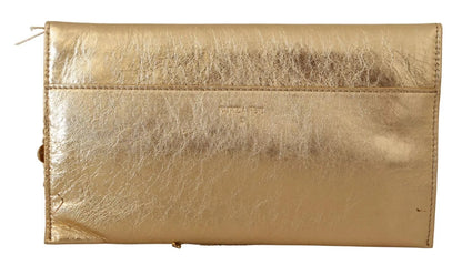 Gold Leather Embellished Shoulder Strap Bag