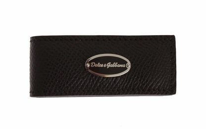 Brown Leather Magnet Mens Money Cash Clip