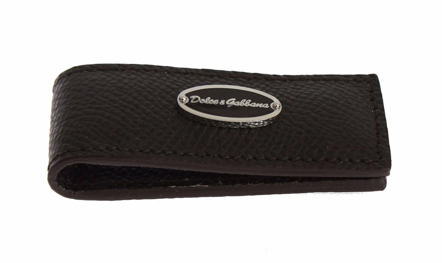 Brown Leather Magnet Mens Money Cash Clip