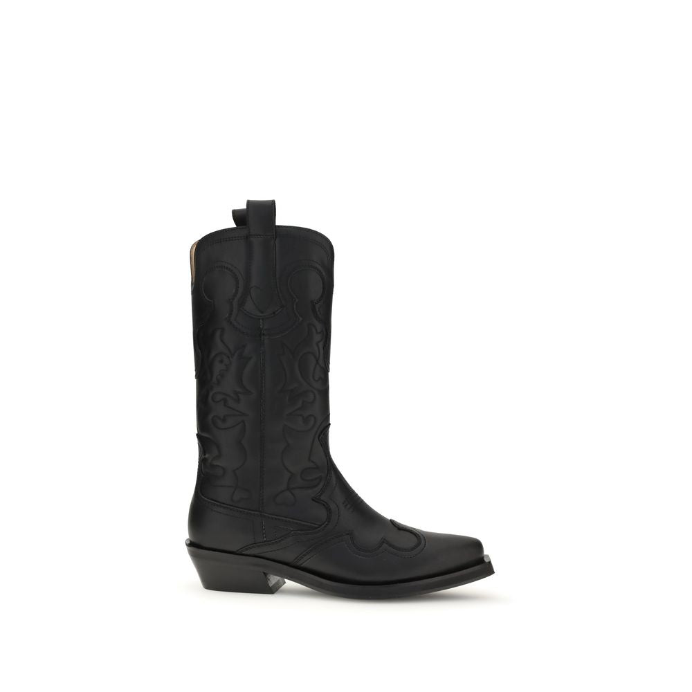 Black Recycled Leather Boots