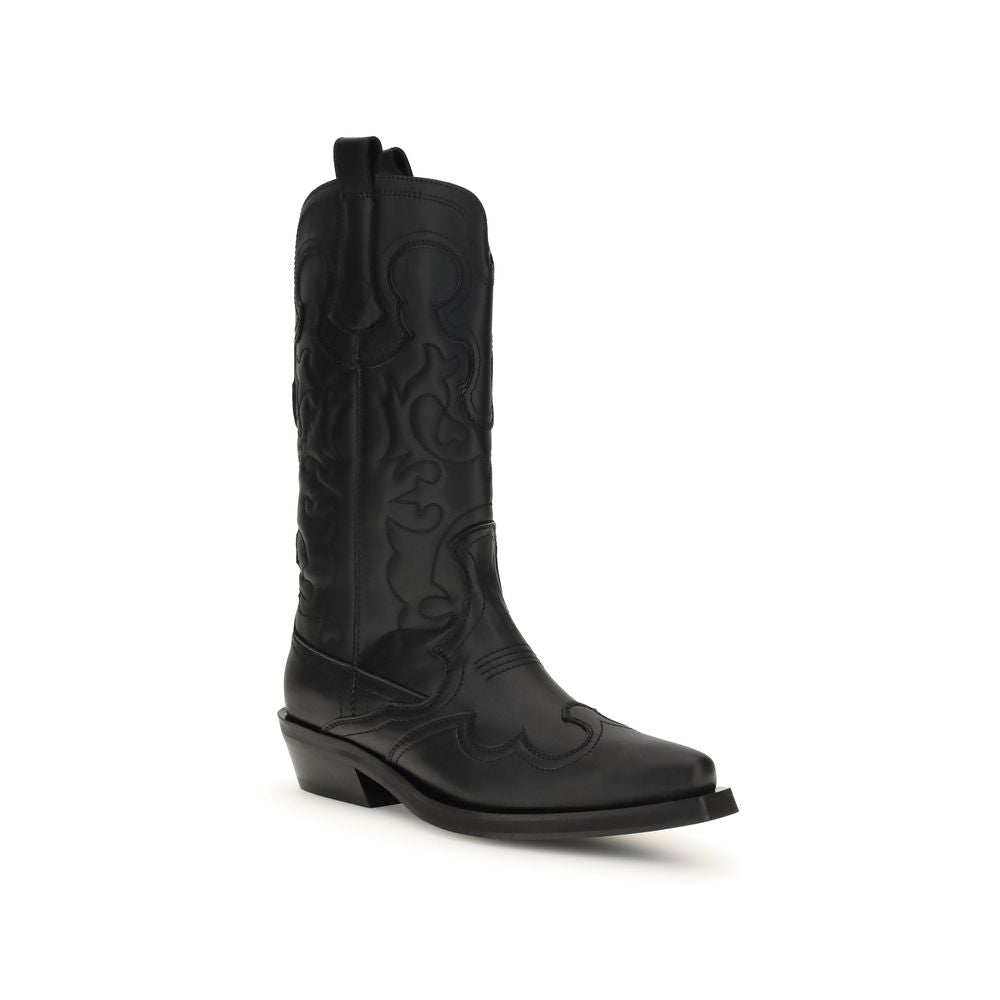 Black Recycled Leather Boots