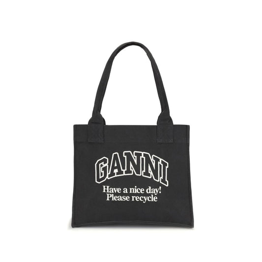 Black Cotton Shoulder Bag