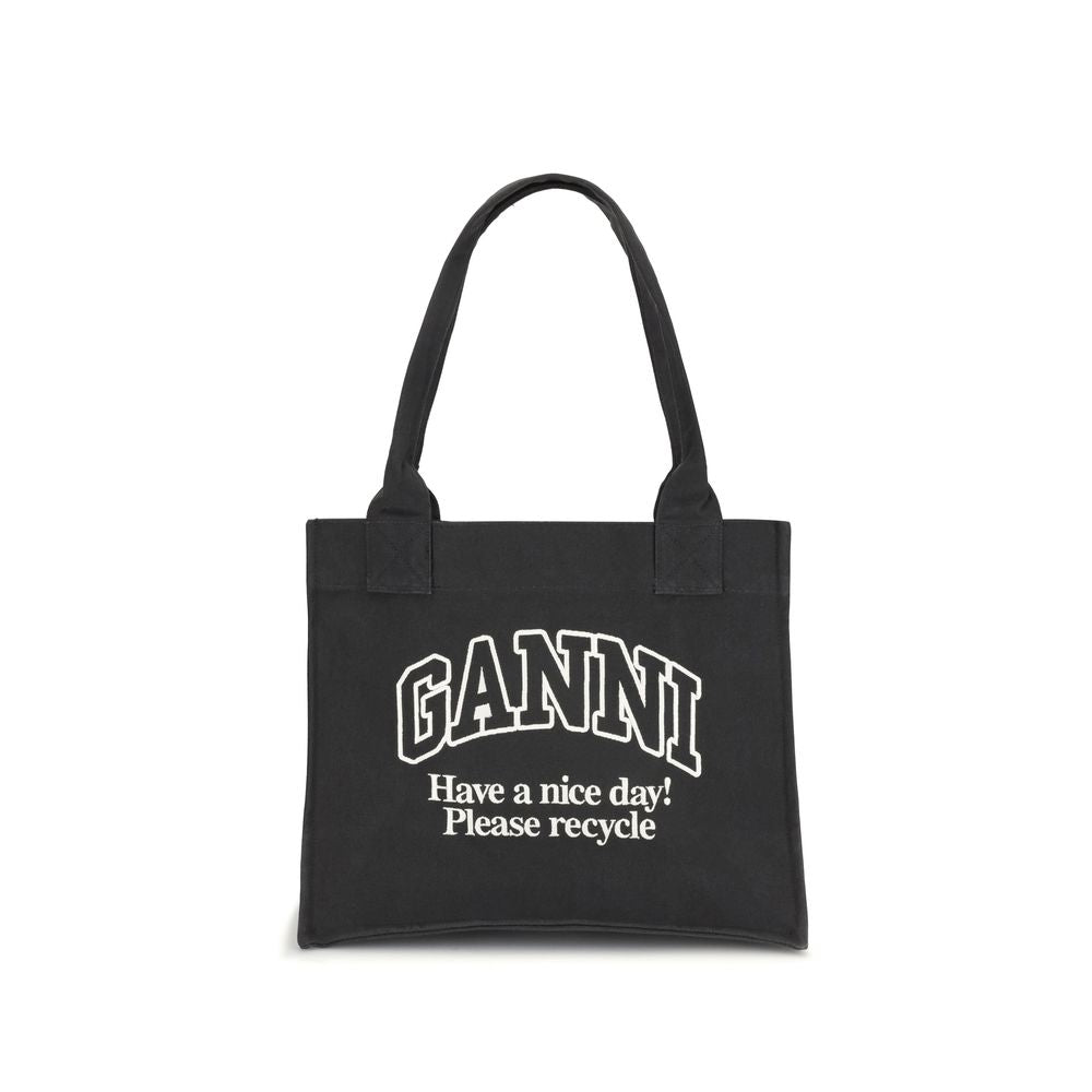 Black Cotton Shoulder Bag