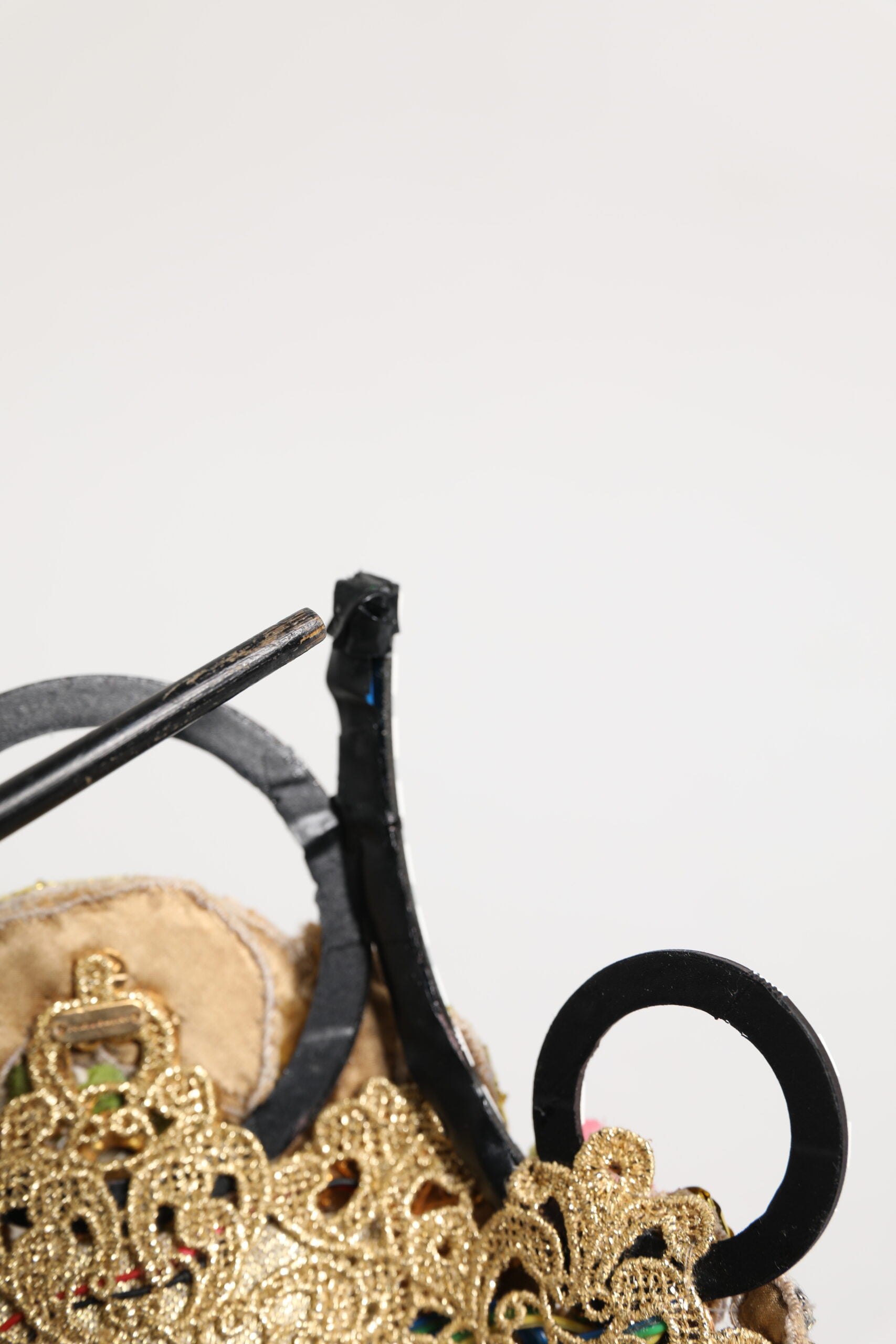 Gold Brass Crystal Embellished Headpiece Crown Tiara