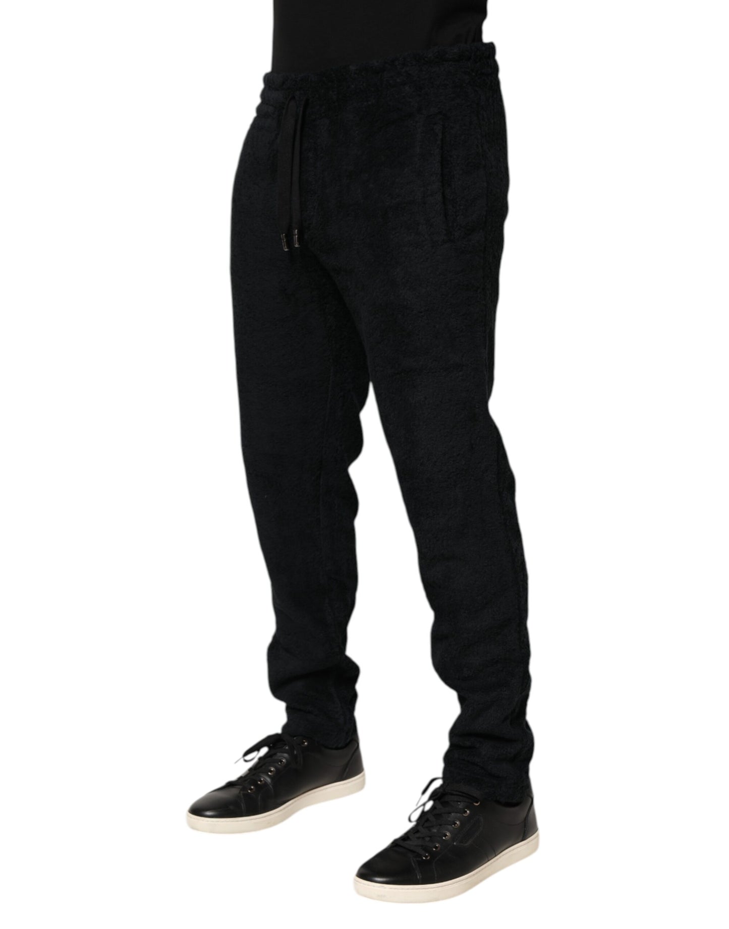 Black Cotton Logo Men Jogger Sweatpants Pants