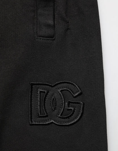 Black Cotton DG Logo Men Jogger Pants
