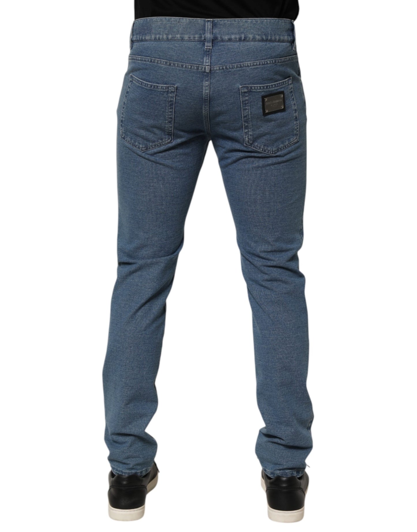 Blue Cotton Stretch Slim Fit Men Denim Jeans