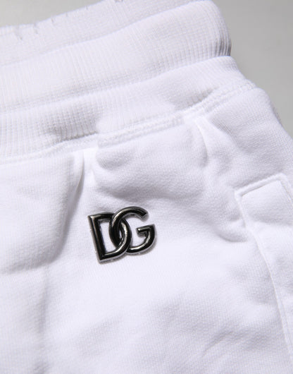 White Ripped Mid Waist Casual Bermuda Short