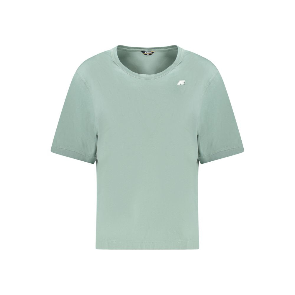Green Cotton Women T-Shirt